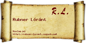 Rubner Lóránt névjegykártya